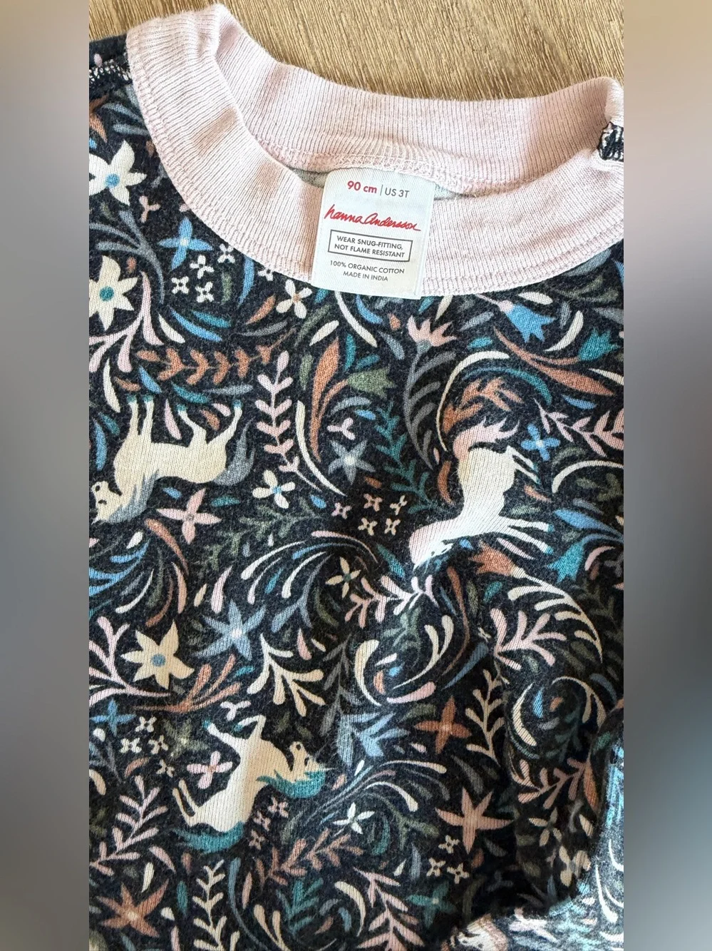 Hanna Andersson Long John Unicorn Pajama Set Toddler Girl 3T